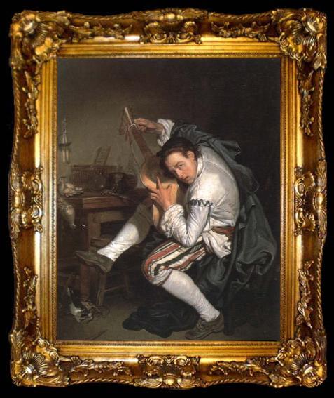 framed  Jean Baptiste Greuze the guitar player, ta009-2